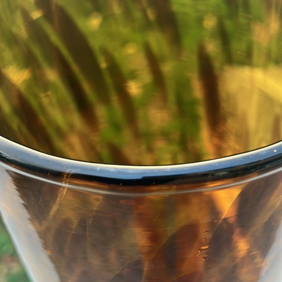 Maestri Vetrai Made in Italy Tortoiseshell Tiger Brown Glass Vase 13x4.25" - Picture 11 of 17